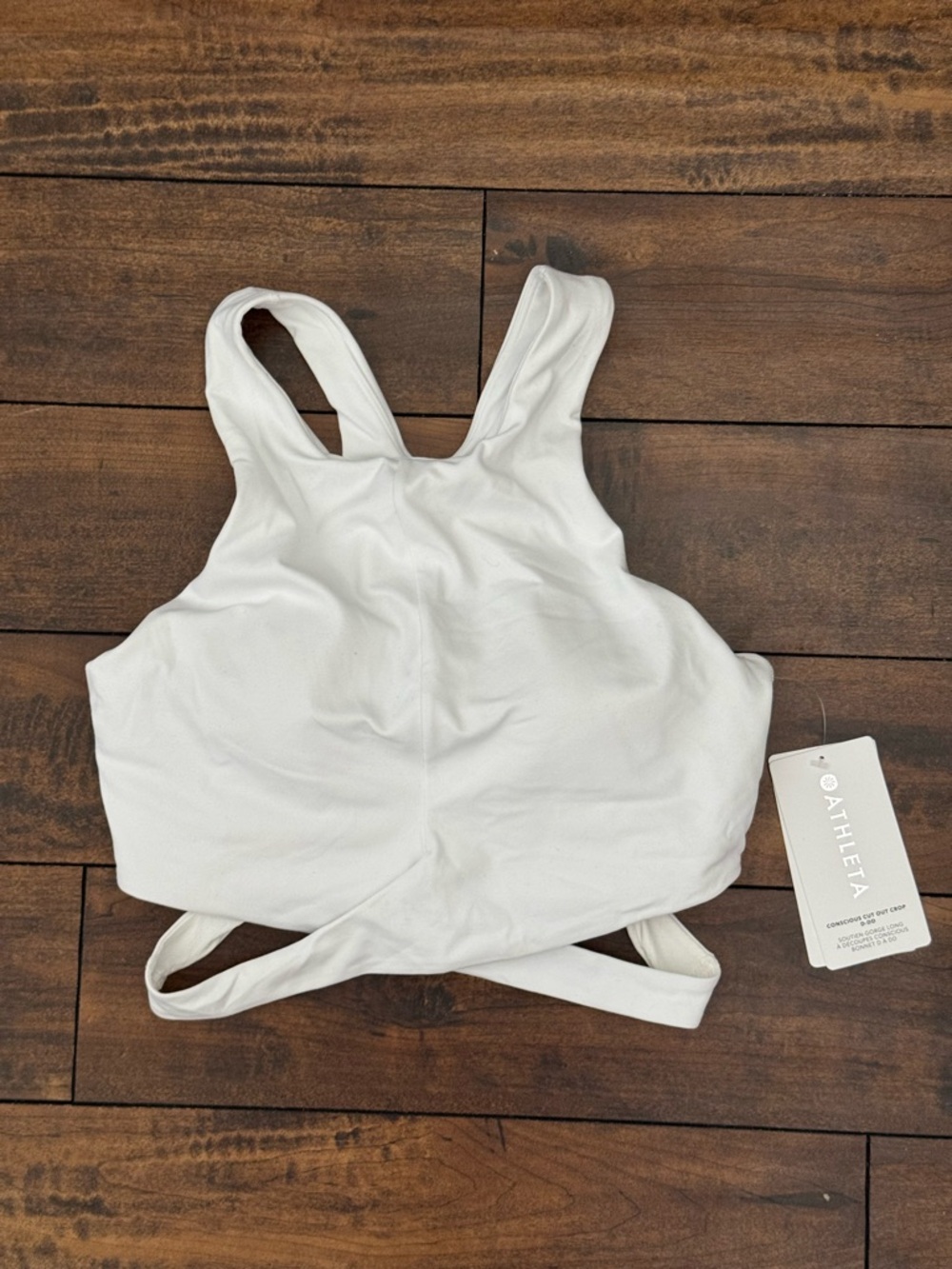 Athleta White Conscious Cut Out Crop D-DD Top